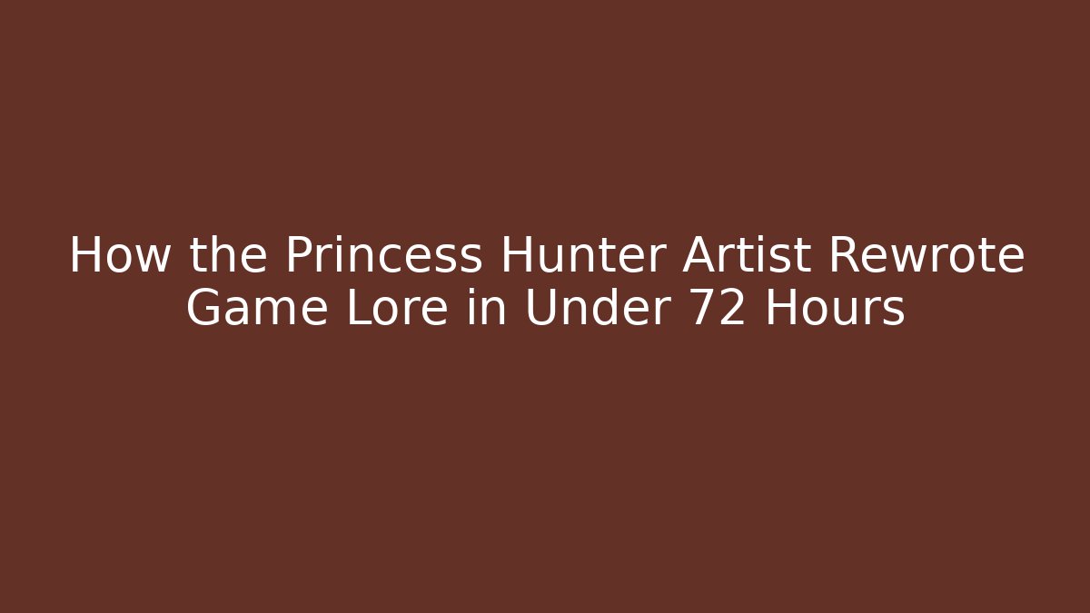 How the Princess Hunter Artist Rewrote Game Lore in Under 72 Hours
