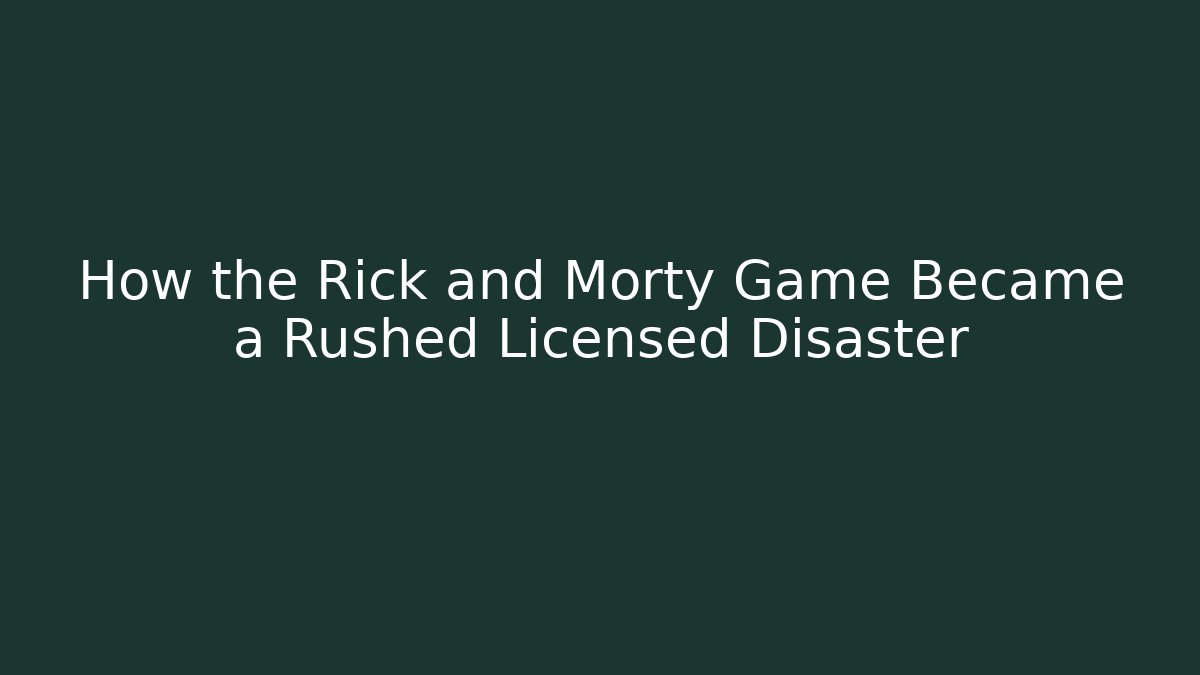 How the Rick and Morty Game Became a Rushed Licensed Disaster
