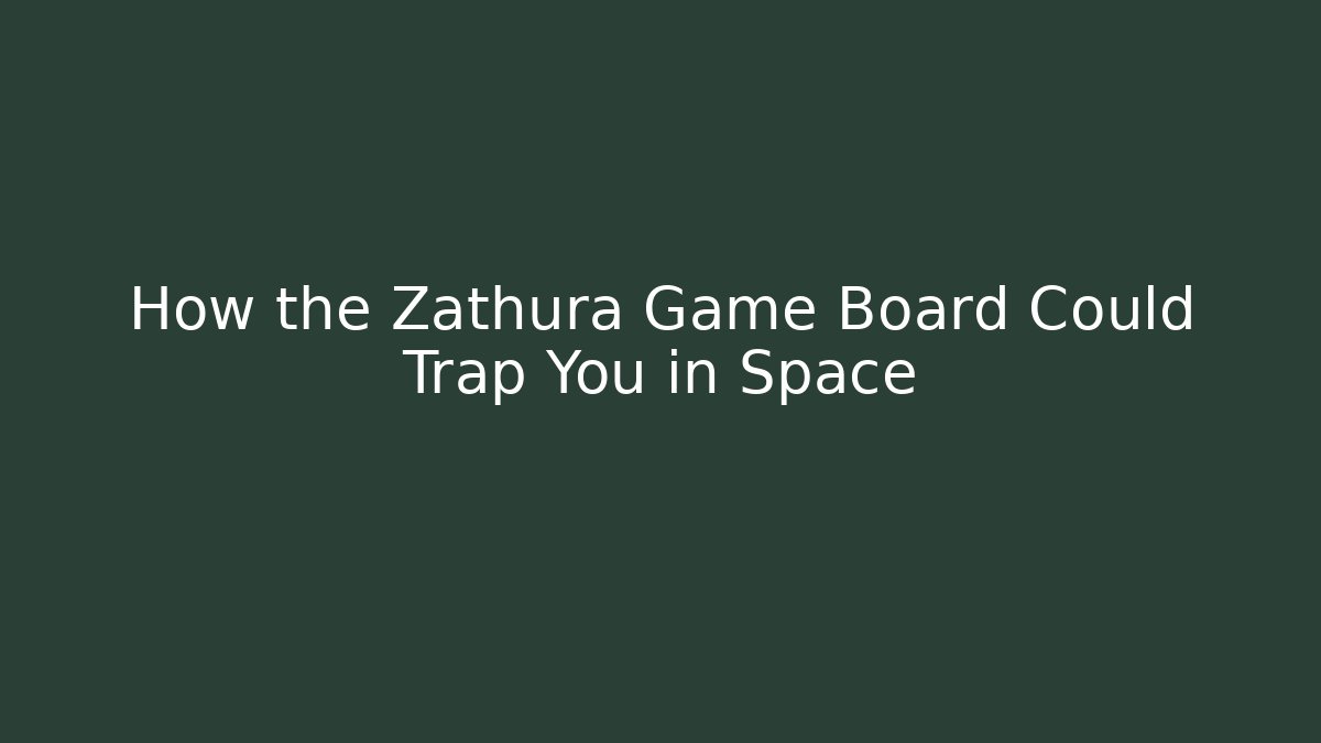 How the Zathura Game Board Could Trap You in Space