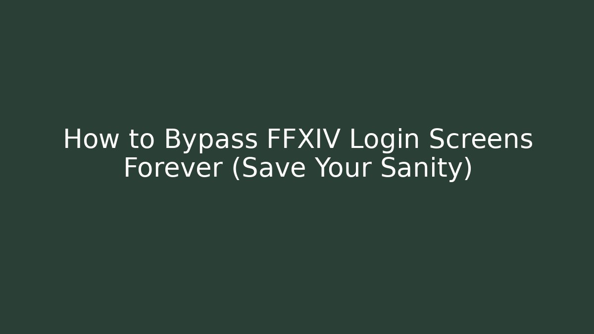 How to Bypass FFXIV Login Screens Forever (Save Your Sanity) - Critter Realm