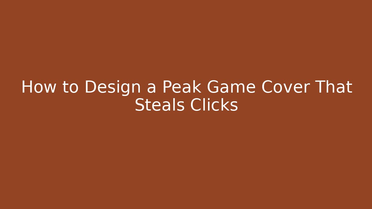 How to Design a Peak Game Cover That Steals Clicks