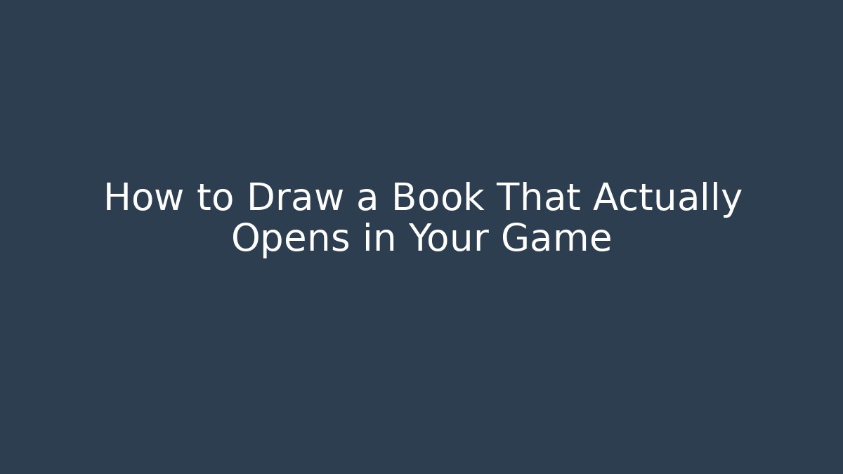 How to Draw a Book That Actually Opens in Your Game