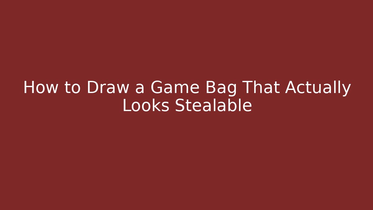 How to Draw a Game Bag That Actually Looks Stealable