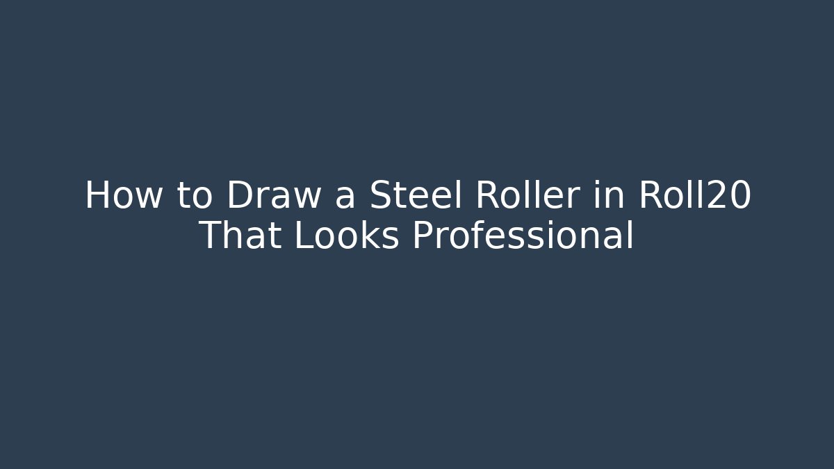 How to Draw a Steel Roller in Roll20 That Looks Professional