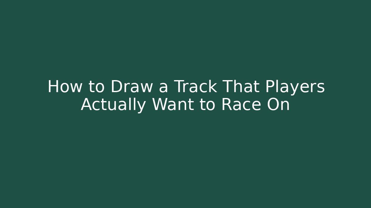 How to Draw a Track That Players Actually Want to Race On