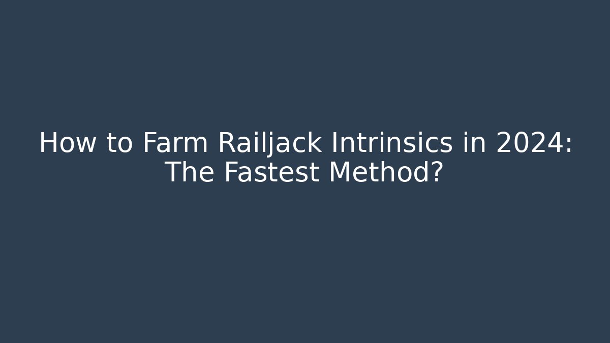 How to Farm Railjack Intrinsics in 2024: The Fastest Method? - Critter Realm