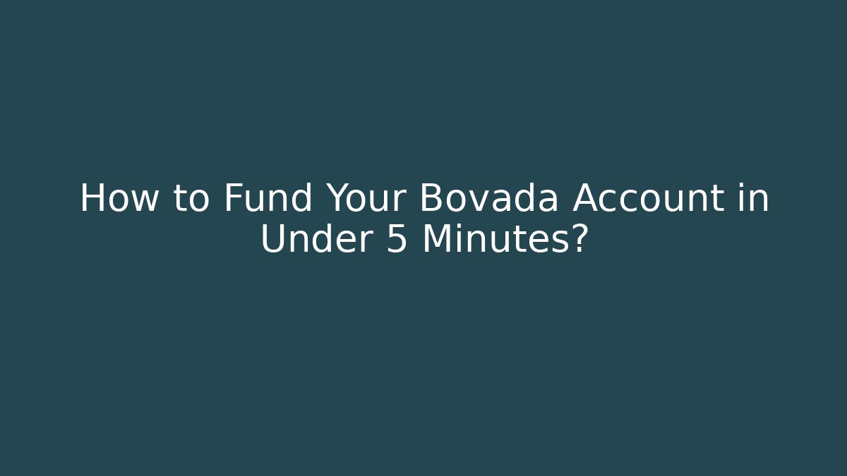 How to Fund Your Bovada Account in Under 5 Minutes? - Critter Realm