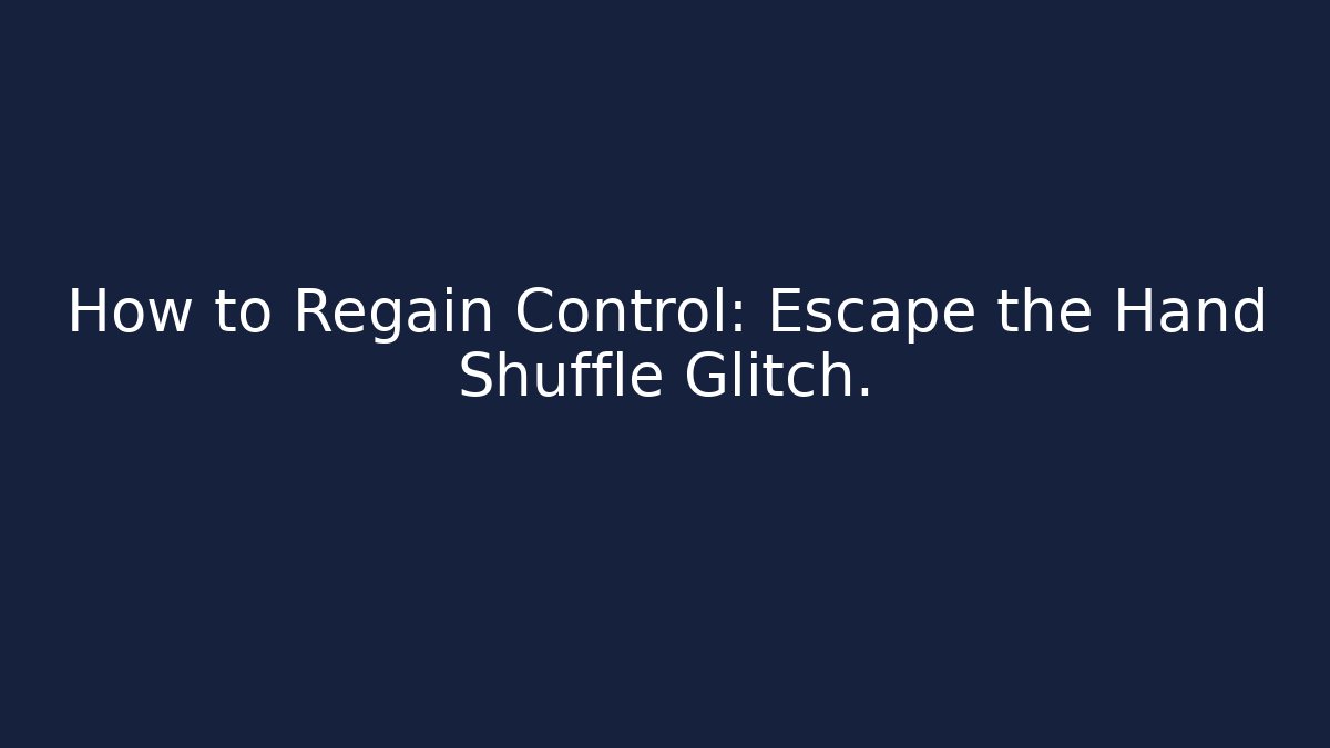 How to Regain Control: Escape the Hand Shuffle Glitch.