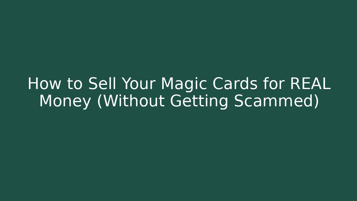 How to Sell Your Magic Cards for REAL Money (Without Getting Scammed)