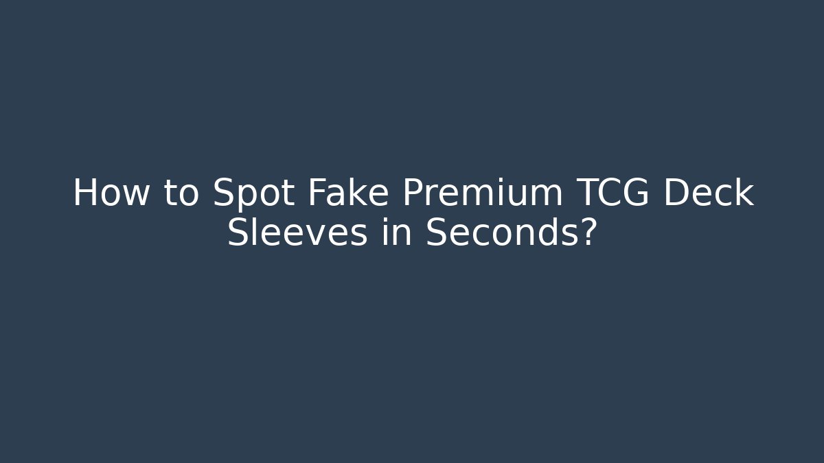 How to Spot Fake Premium TCG Deck Sleeves in Seconds?