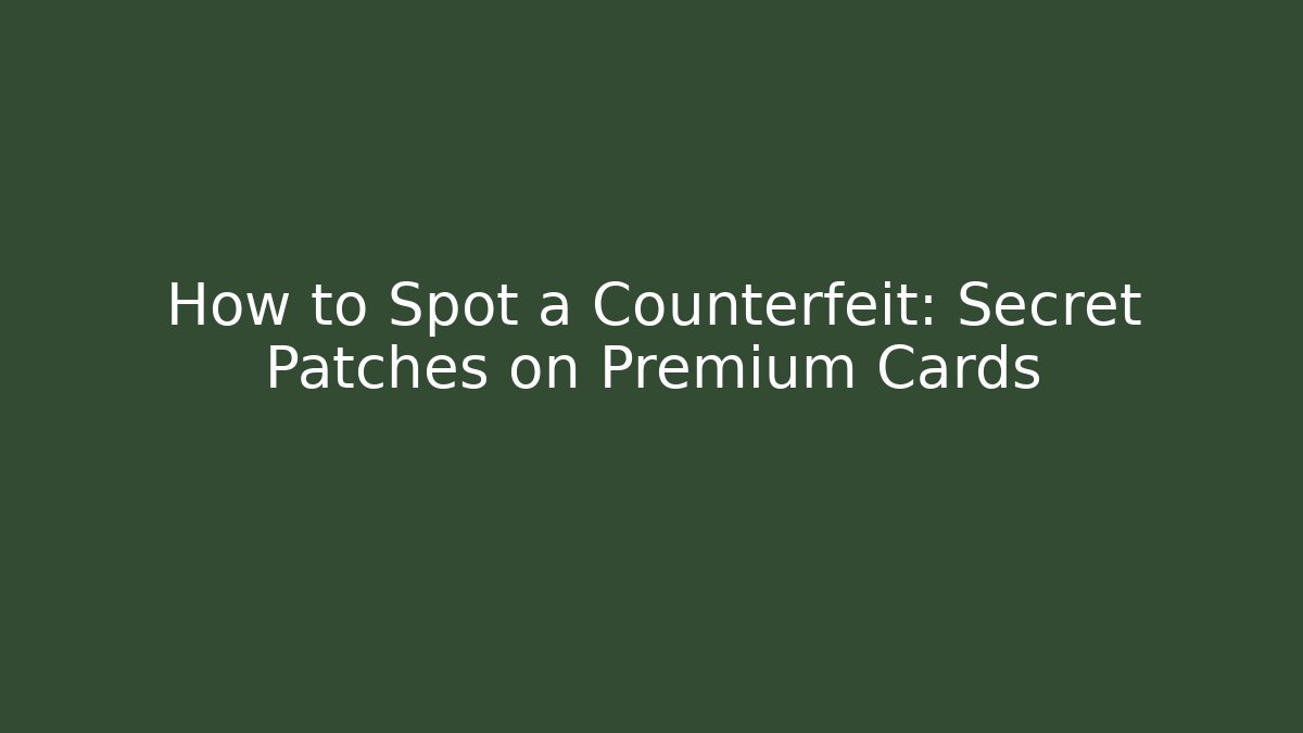 How to Spot a Counterfeit: Secret Patches on Premium Cards