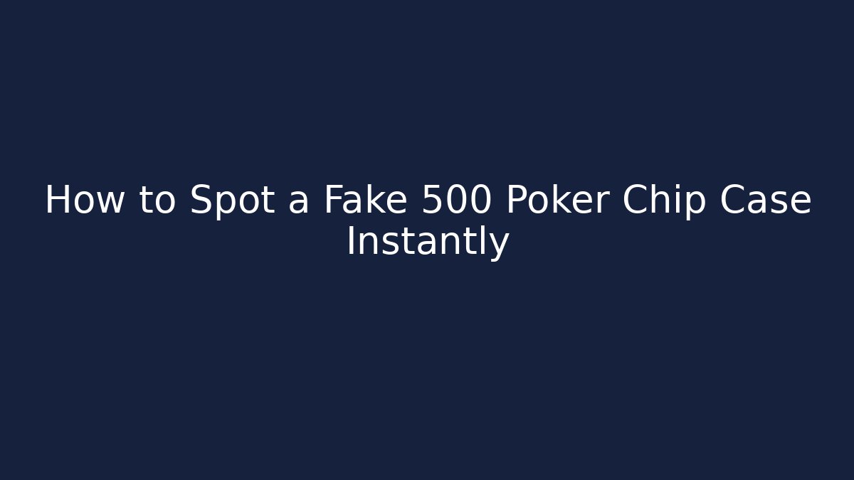 How to Spot a Fake 500 Poker Chip Case Instantly