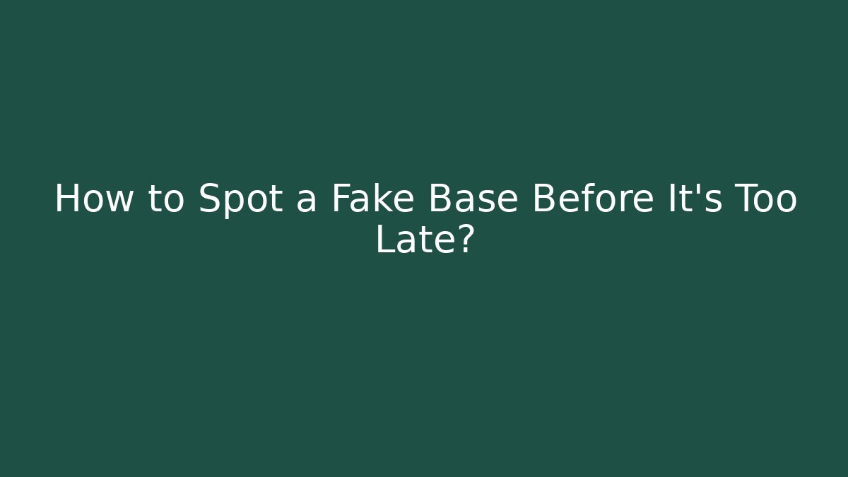 How to Spot a Fake Base Before It’s Too Late?