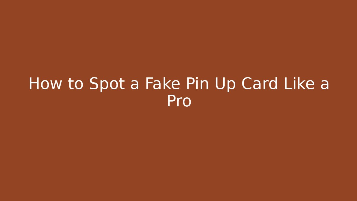How to Spot a Fake Pin Up Card Like a Pro