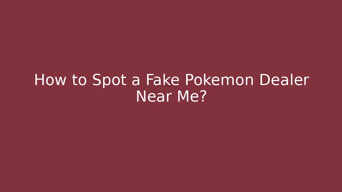 How to Spot a Fake Pokemon Dealer Near Me?