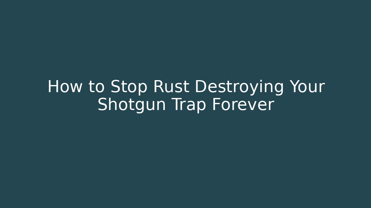 How to Stop Rust Destroying Your Shotgun Trap Forever