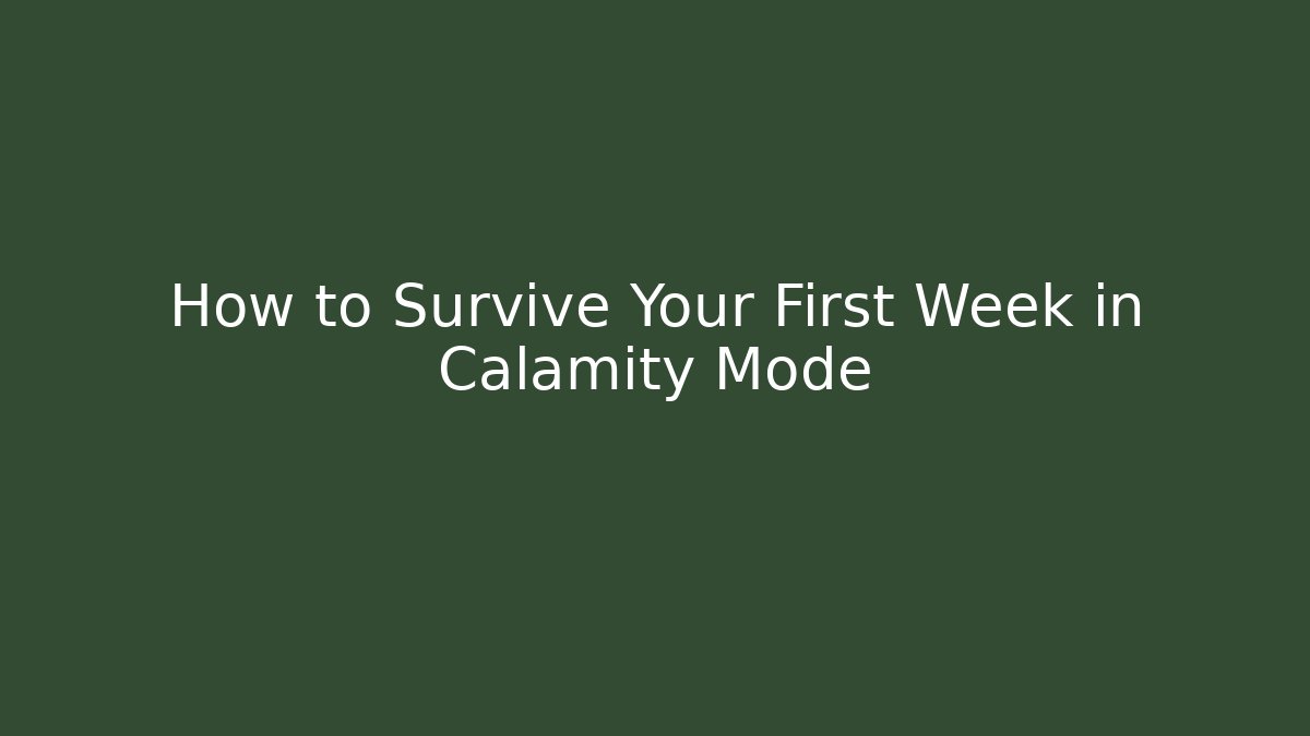 How to Survive Your First Week in Calamity Mode