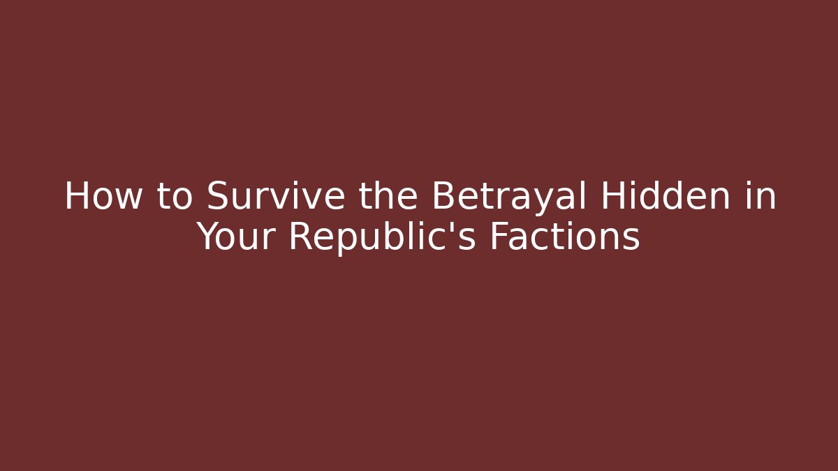 How to Survive the Betrayal Hidden in Your Republic's Factions