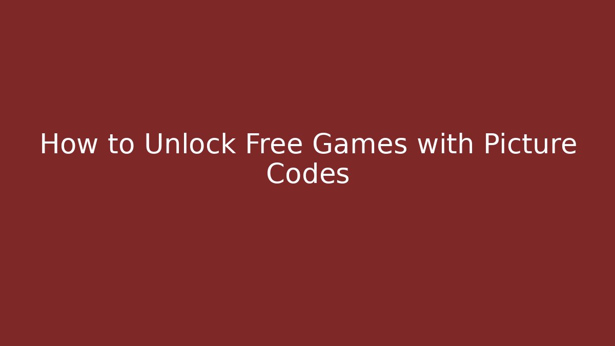 How to Unlock Free Games with Picture Codes