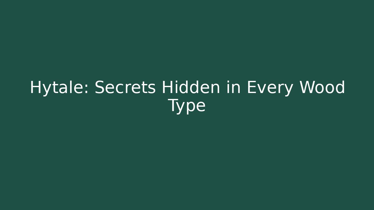 Hytale: Secrets Hidden in Every Wood Type - Critter Realm