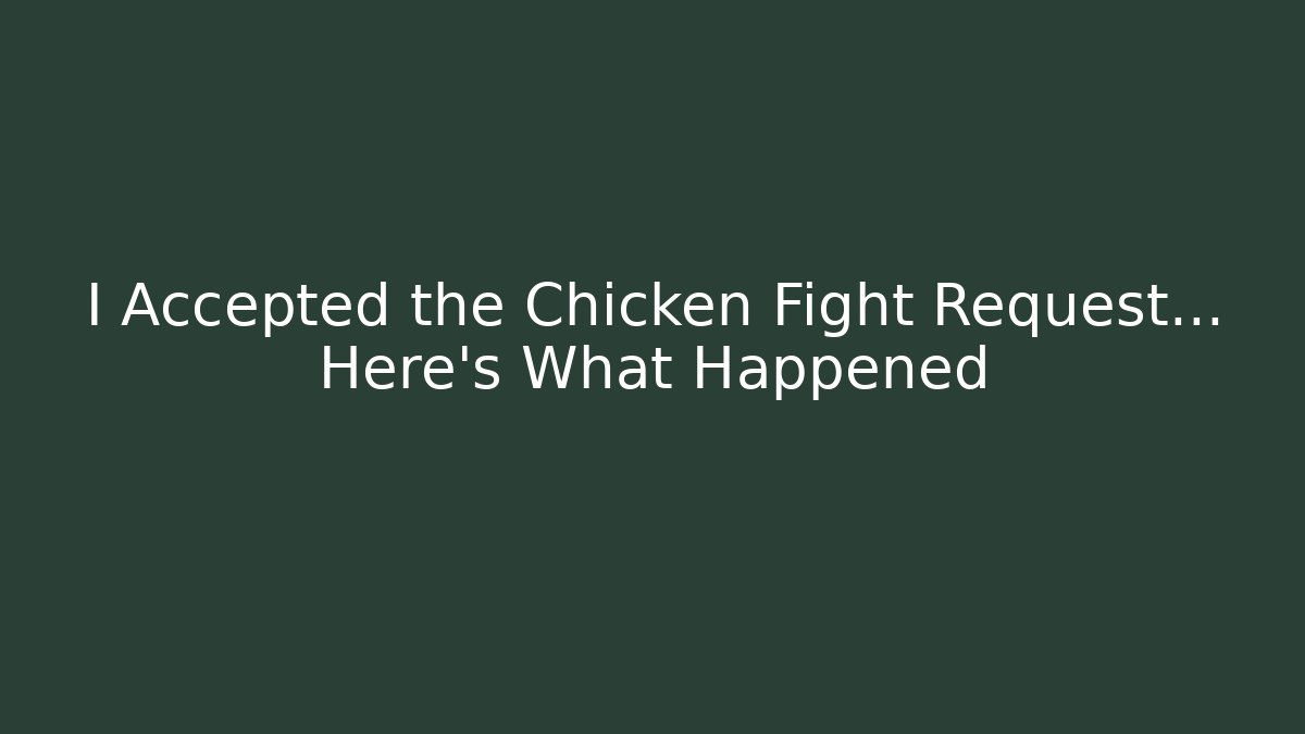 I Accepted the Chicken Fight Request… Here’s What Happened
