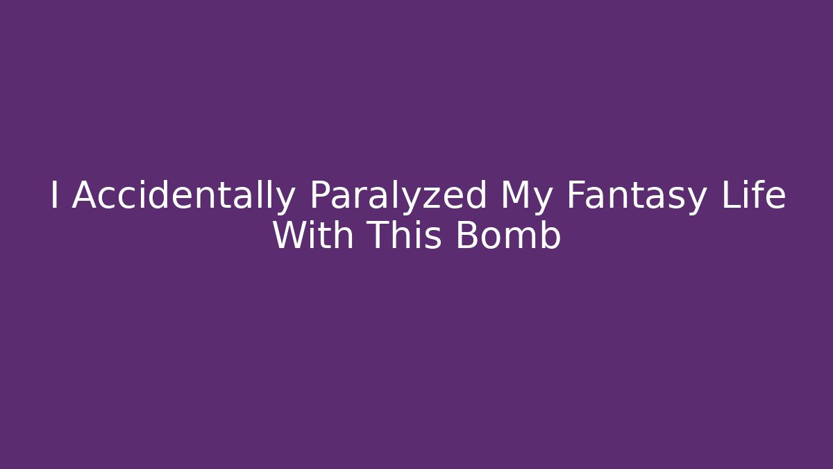 I Accidentally Paralyzed My Fantasy Life With This Bomb - Critter Realm
