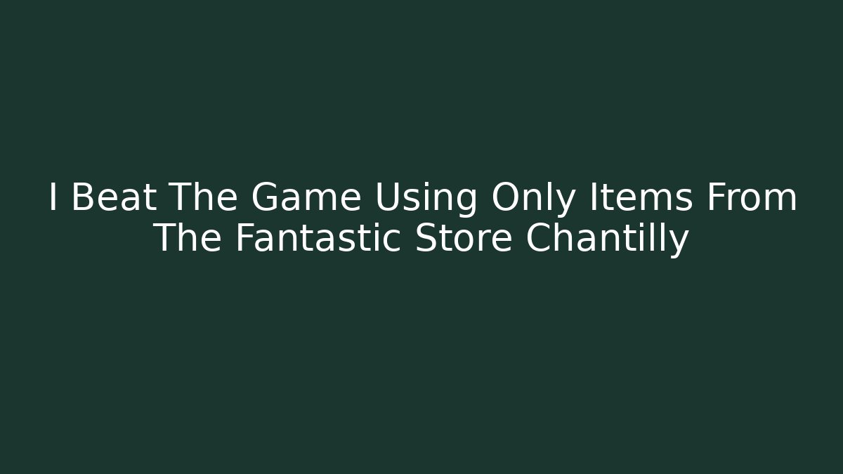 I Beat The Game Using Only Items From The Fantastic Store Chantilly