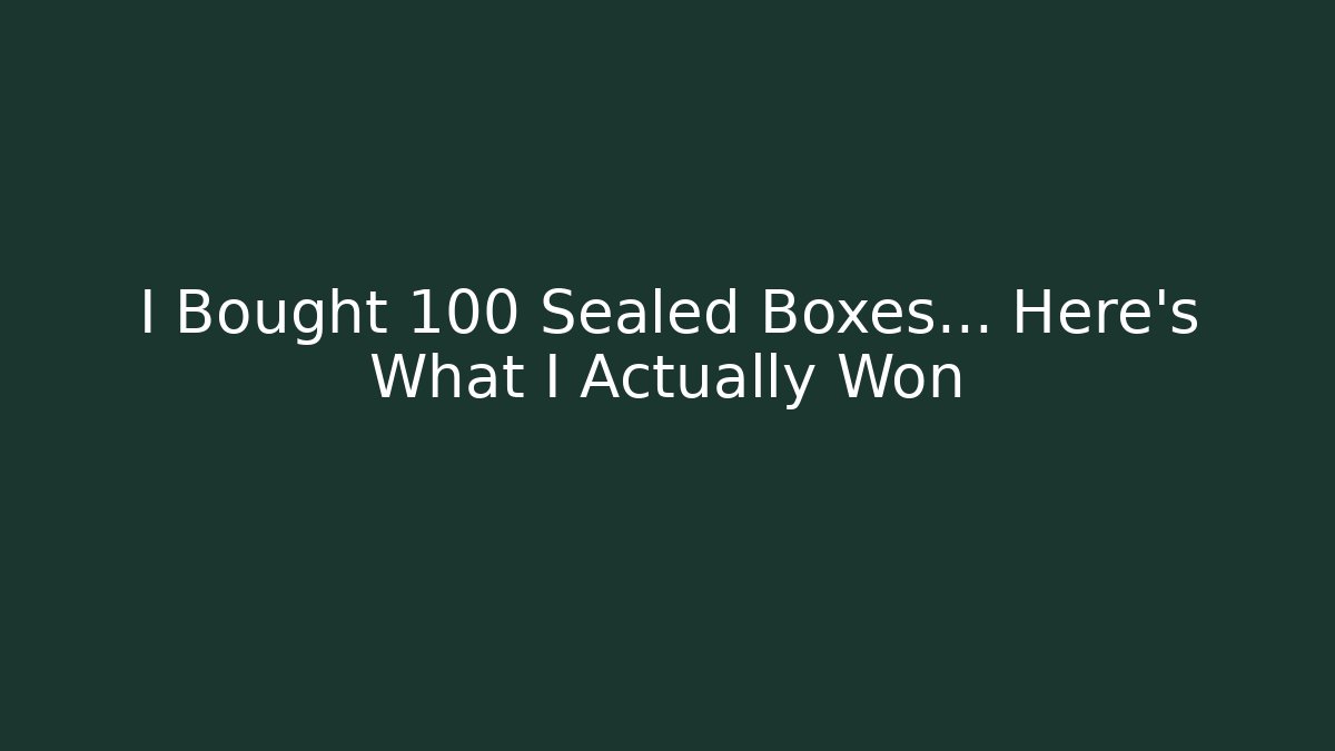 I Bought 100 Sealed Boxes... Here's What I Actually Won - Critter Realm