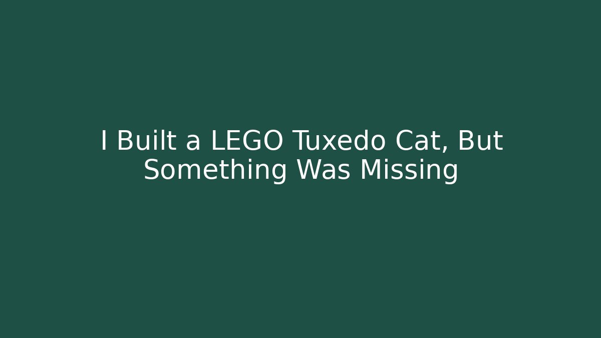 I Built a LEGO Tuxedo Cat, But Something Was Missing