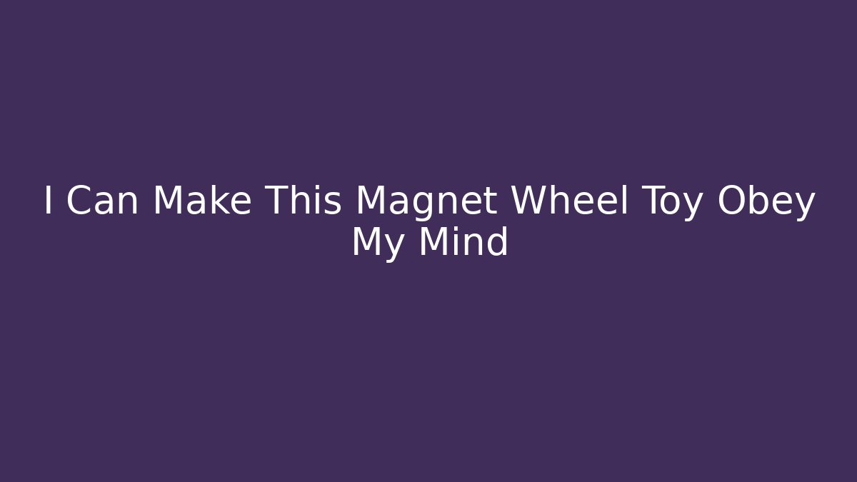 I Can Make This Magnet Wheel Toy Obey My Mind