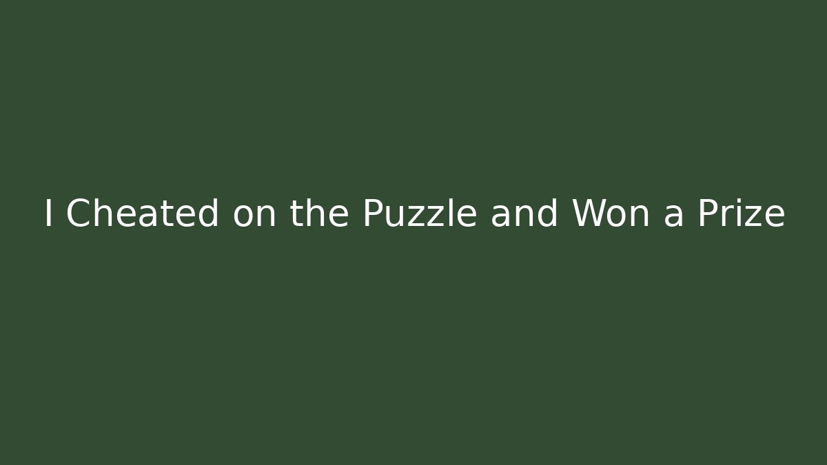 I Cheated on the Puzzle and Won a Prize - Critter Realm