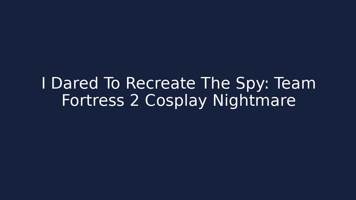 I Dared To Recreate The Spy: Team Fortress 2 Cosplay Nightmare