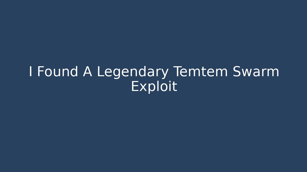 I Found A Legendary Temtem Swarm Exploit - Critter Realm