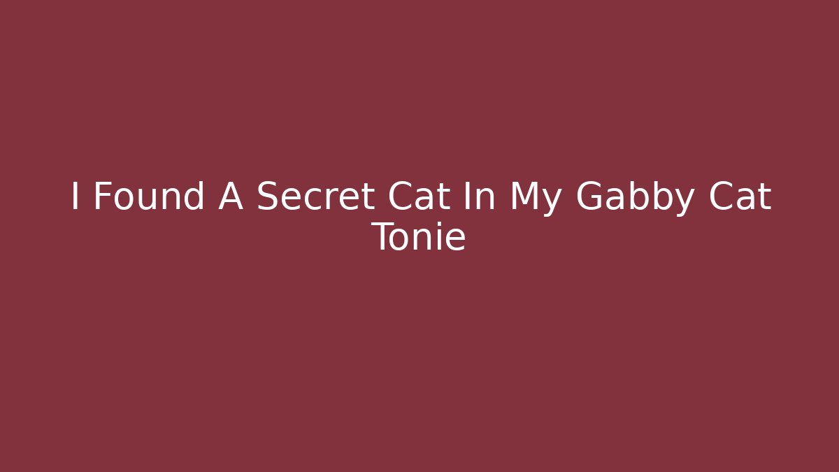 I Found A Secret Cat In My Gabby Cat Tonie