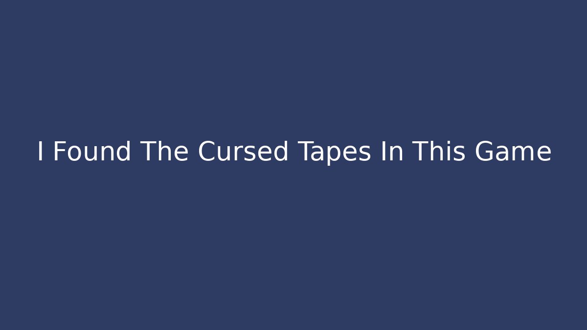 I Found The Cursed Tapes In This Game - Critter Realm