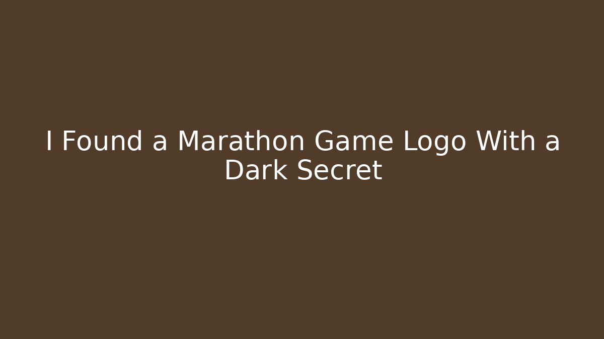 I Found a Marathon Game Logo With a Dark Secret