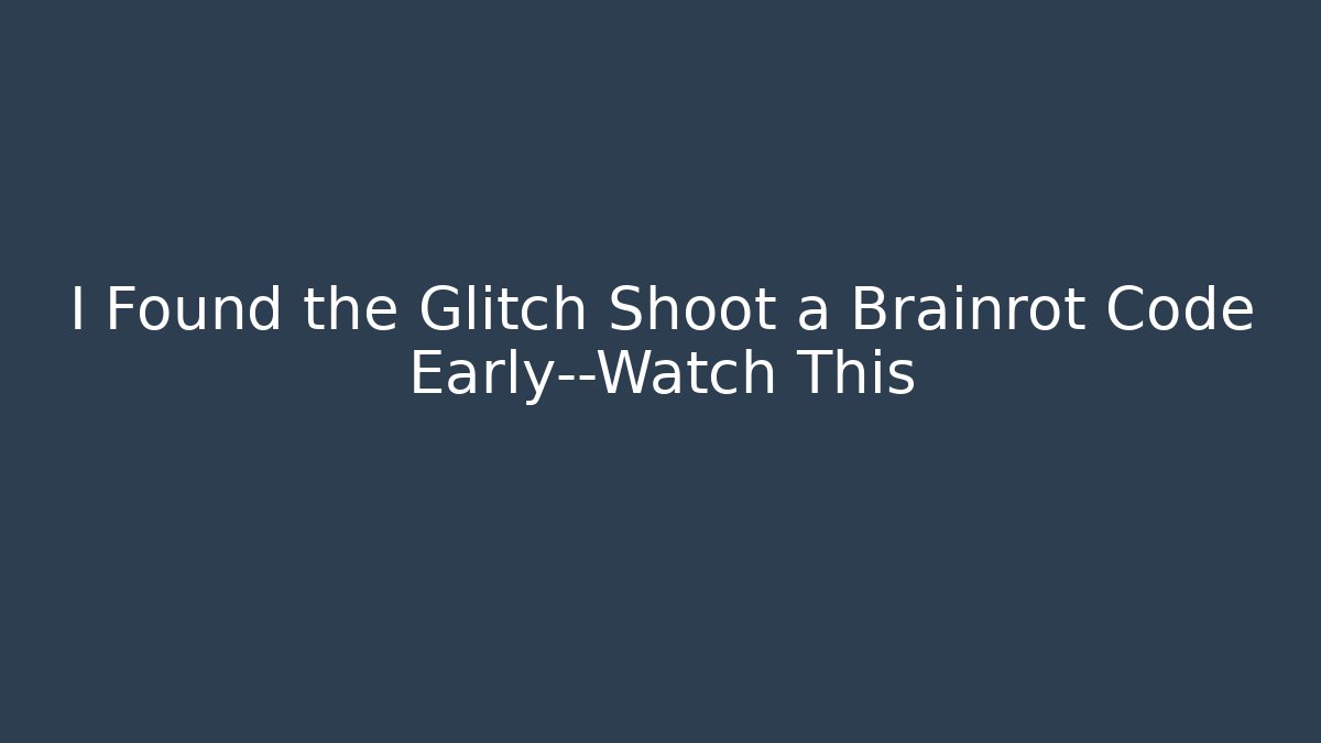 I Found the Glitch Shoot a Brainrot Code Early—Watch This - Critter Realm