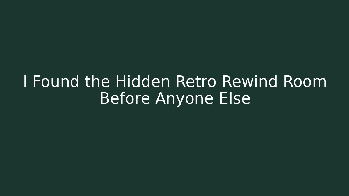 I Found the Hidden Retro Rewind Room Before Anyone Else - Critter Realm