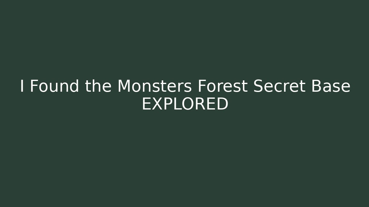 I Found the Monsters Forest Secret Base EXPLORED - Critter Realm
