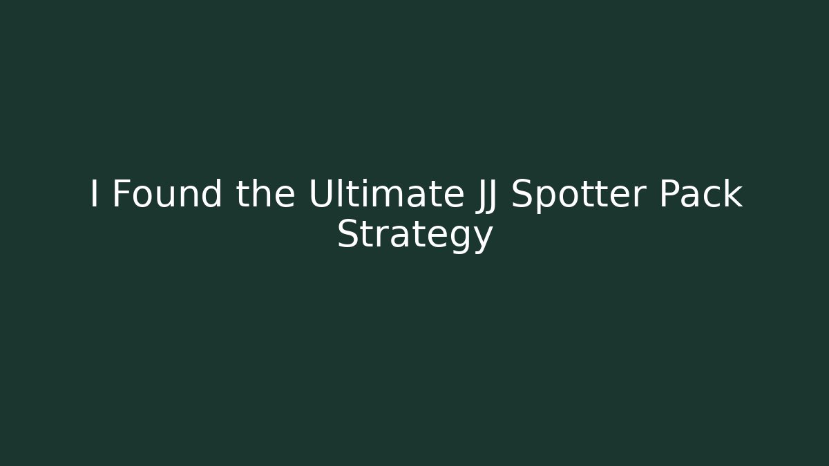I Found the Ultimate JJ Spotter Pack Strategy - Critter Realm