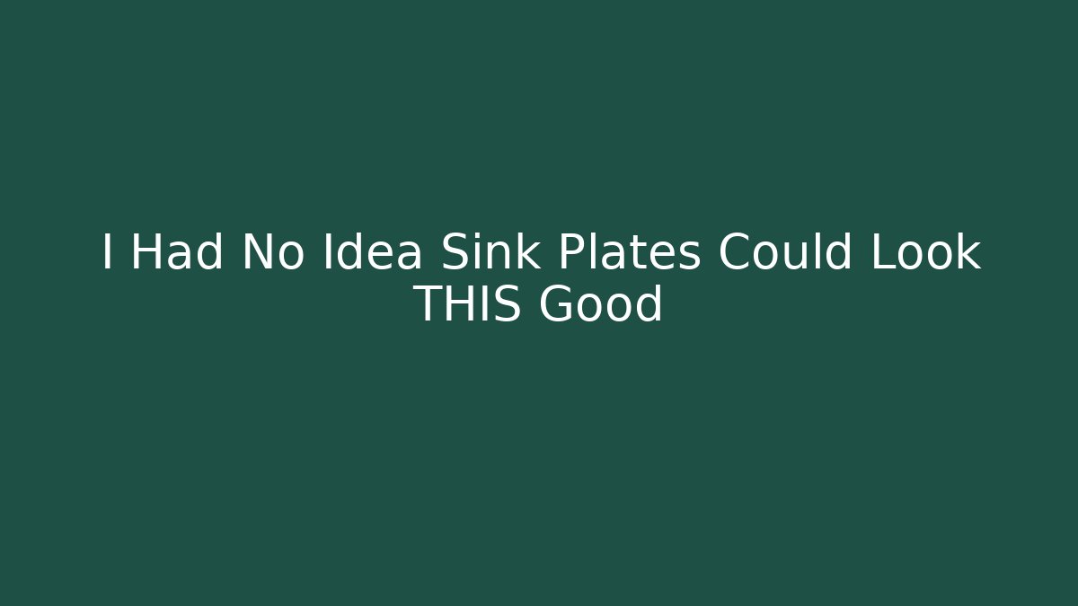 I Had No Idea Sink Plates Could Look THIS Good