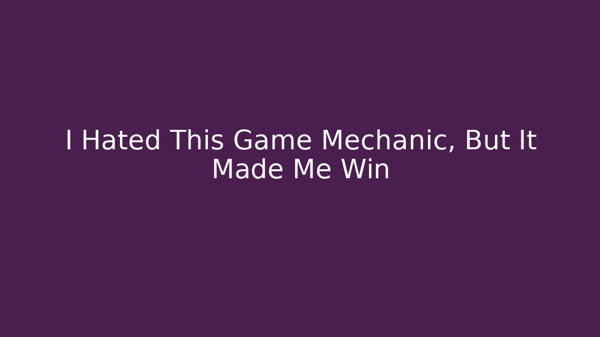 I Hated This Game Mechanic, But It Made Me Win - Critter Realm