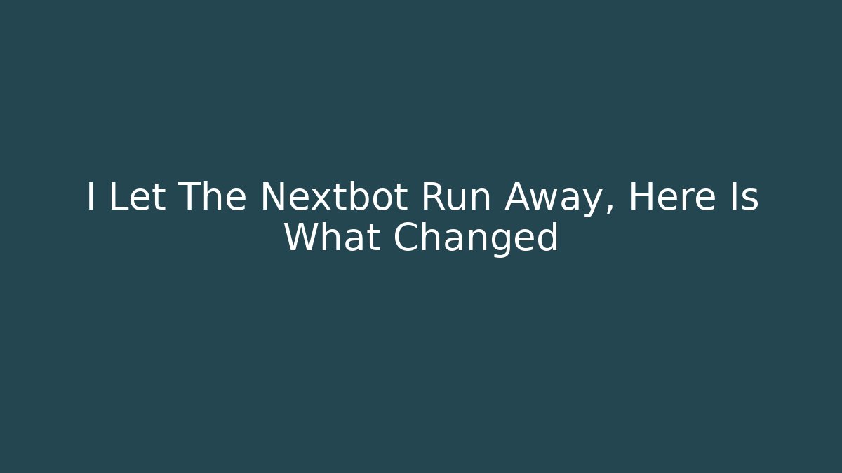 I Let The Nextbot Run Away, Here Is What Changed - Critter Realm