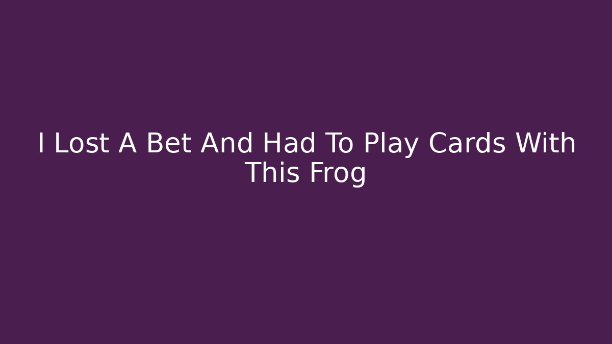 I Lost A Bet And Had To Play Cards With This Frog