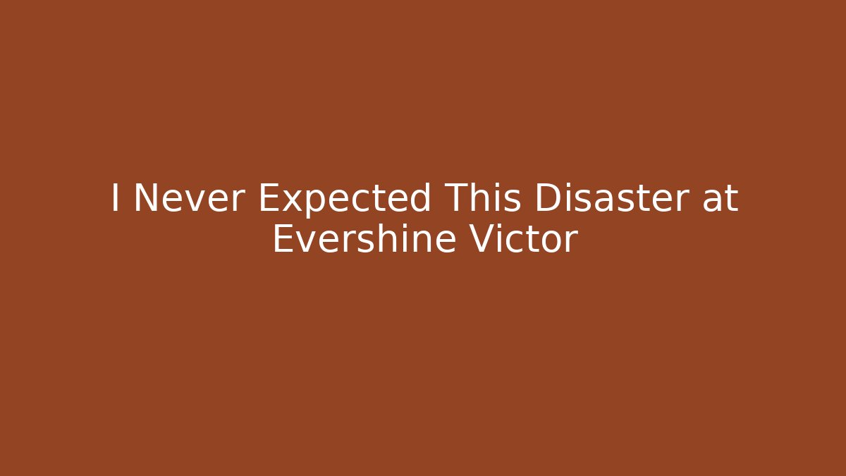 I Never Expected This Disaster at Evershine Victor
