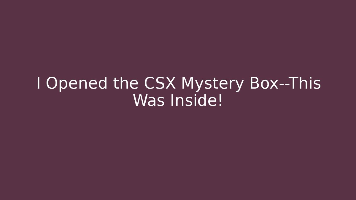 I Opened the CSX Mystery Box—This Was Inside! - Critter Realm