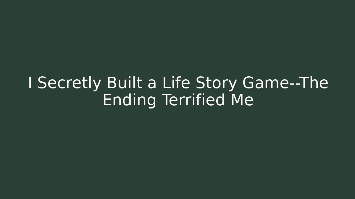 I Secretly Built a Life Story Game—The Ending Terrified Me - Critter Realm