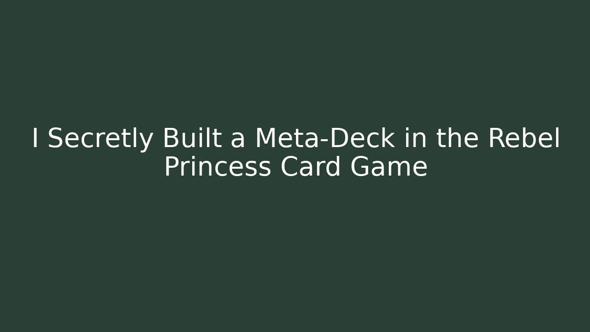 I Secretly Built a Meta-Deck in the Rebel Princess Card Game - Critter Realm