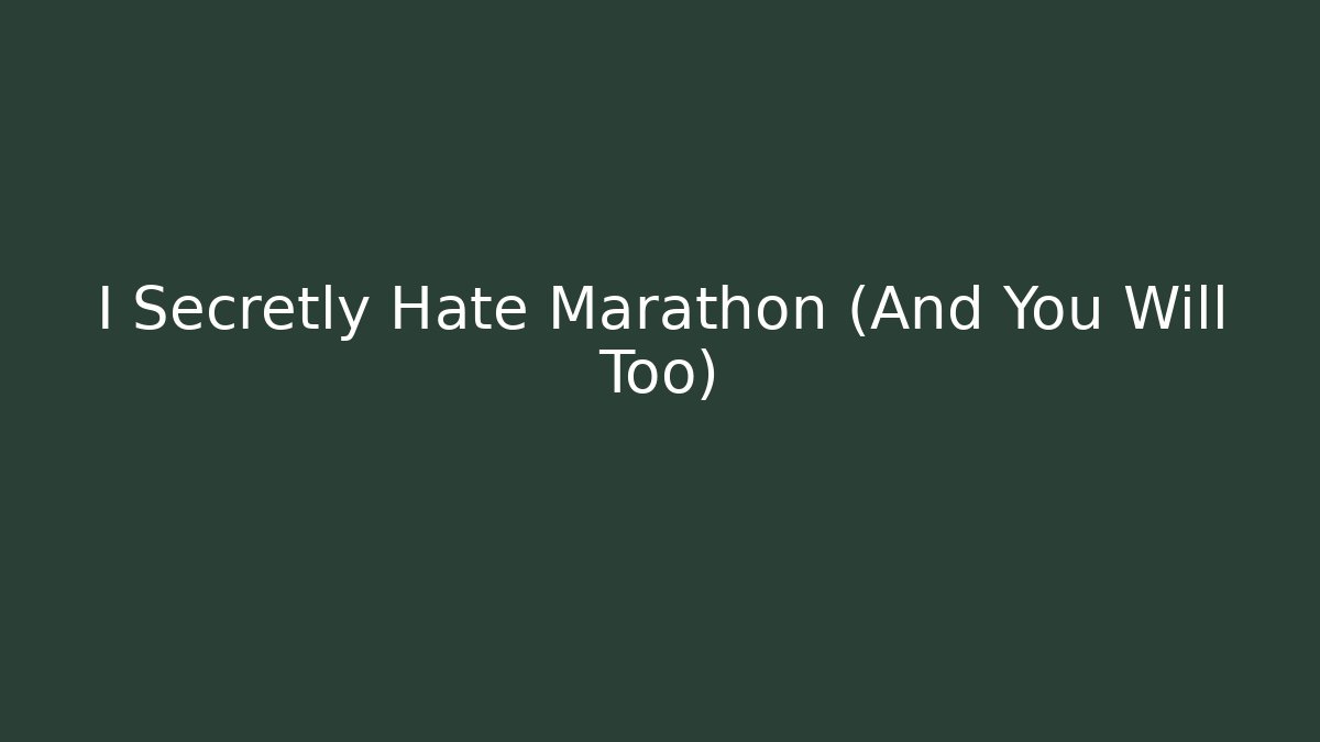 I Secretly Hate Marathon (And You Will Too) - Critter Realm