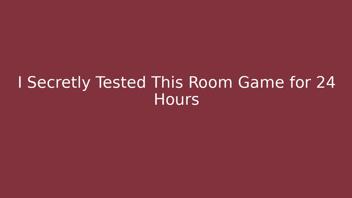 I Secretly Tested This Room Game for 24 Hours - Critter Realm